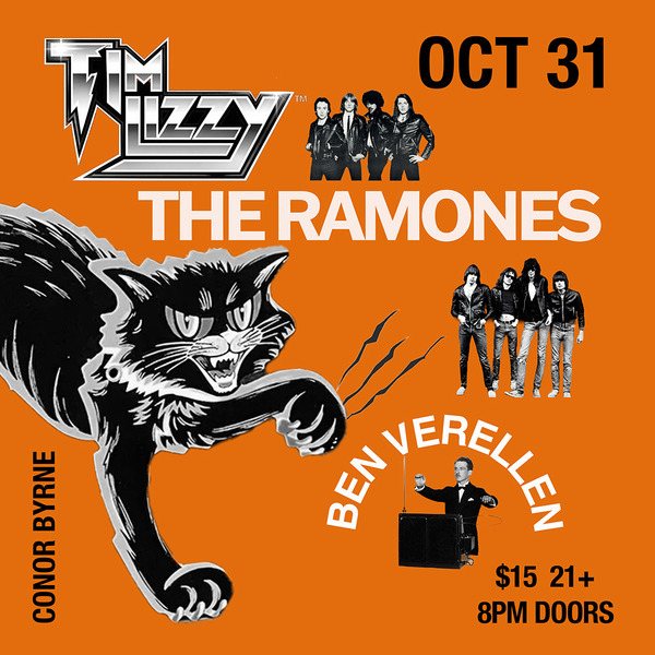 Poster: Tim Lizzy + THE RAMONES + Ben Verellen