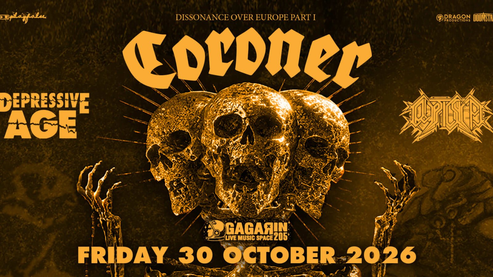 Αφίσα: Coroner +Depressive Age +Cryptic Shift