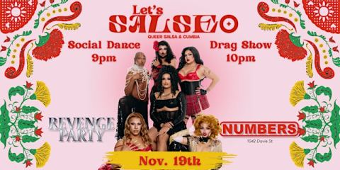 Poster: Drag show Let’s Salseo at Numbers, Numbers Cabaret, Nov 19