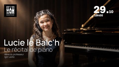 Affiche : Récital de piano de Lucie Le Balc’h, MRSC à Paris, 29 oct.
