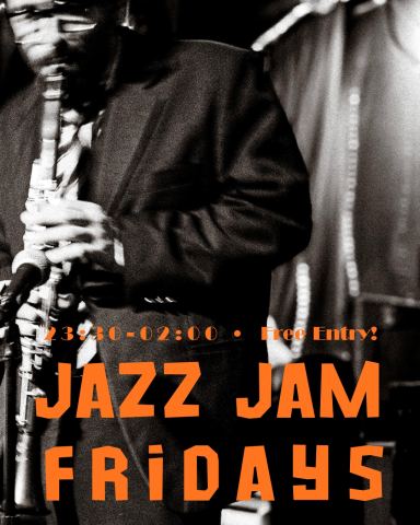 Affisch: Jazz Jam Fridays • Vibrant jazz jam with Stockholms finest Live at Stampen! 23:30 – 02:00, Stampen, 30 okt.