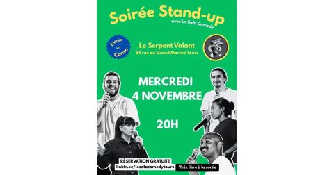 Affiche : Soirée Stand-up, Le Serpent Volant, 4 nov.