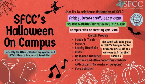 Poster: Halloween on Campus, Santa Fe Community College, Oct 30