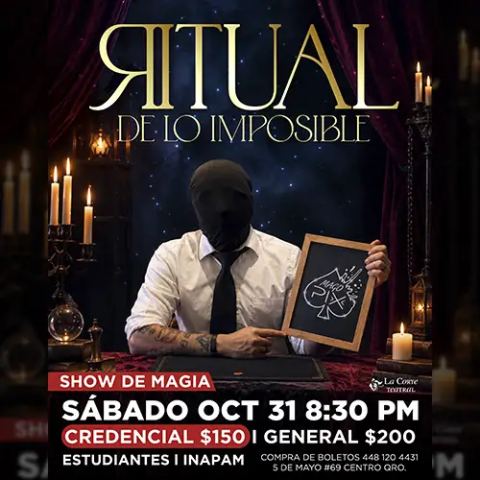 Cartel: Ritual de lo imposible, La Corte Teatral, 31 oct