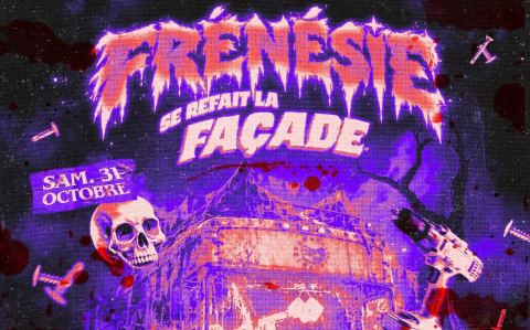Affiche : Halloween — Frénésie se refait la façade : Noom1 / Azhar Sistorms / Acidéale / Dynamø / Lowbass / Itarixy / Domina Sin, Le Ferrailleur, 31 oct.