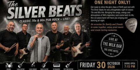 Poster: THE SILVER BEATS, Milk Bar, Oct 30