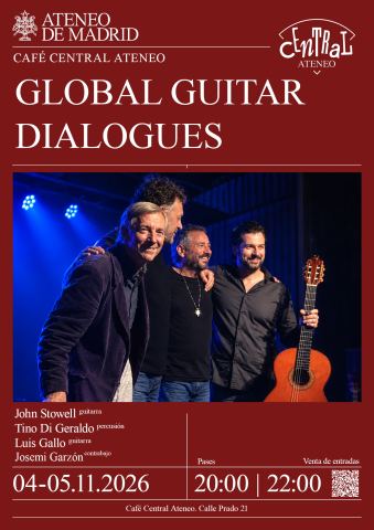 Cartel: JOHN STOWELL – TINO DI GERALDO – LUIS GALLO, Ateneo Científico, Literario y Artístico de Madrid, 4 nov