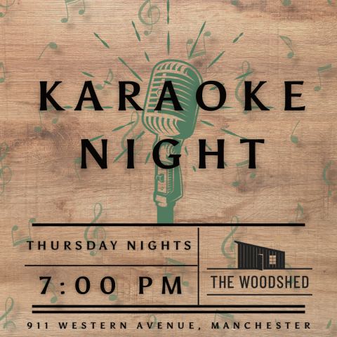 Poster: Karaoke with The Guru from WTOS, The Woodshed, Oct 29