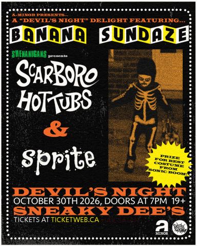 Poster: Banana Sundaze, Sneaky Dee's, Oct 30