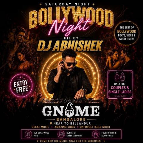 Poster: BollyHolly Night, GNOME, Oct 31
