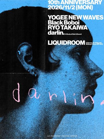 ポスター：darlin. 10th ANNIVERSARY, LIQUIDROOM, 11月2日