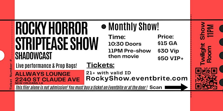 Poster: Rocky Horror Striptease Show