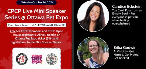 Poster: The Ottawa Pet Expo - October 24 & 25, 2026, Cohere Centre, Oct 24