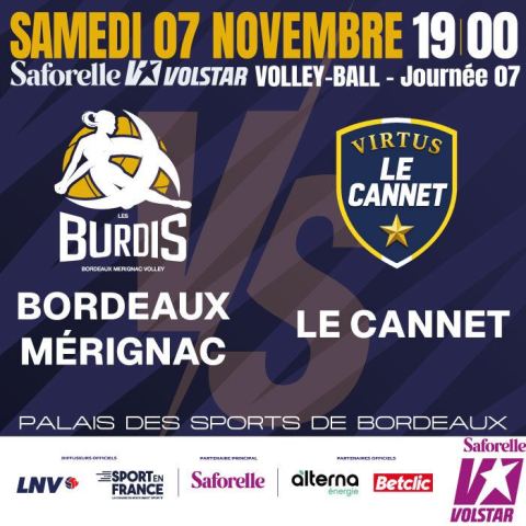 Affiche : Volley - Burdis / Le Cannet, Palais des Sports de Bordeaux, 7 nov.