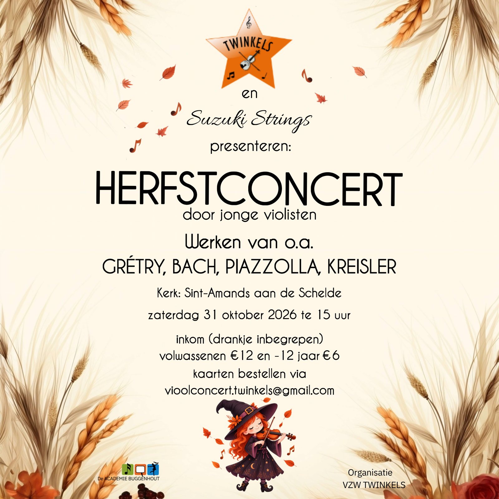 Affiche : Herfstconcert viool