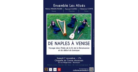 Affiche : CONCERT : Musique baroque – ensemble les Alizes, Centre diocésain – Espace Grammont, 7 nov.