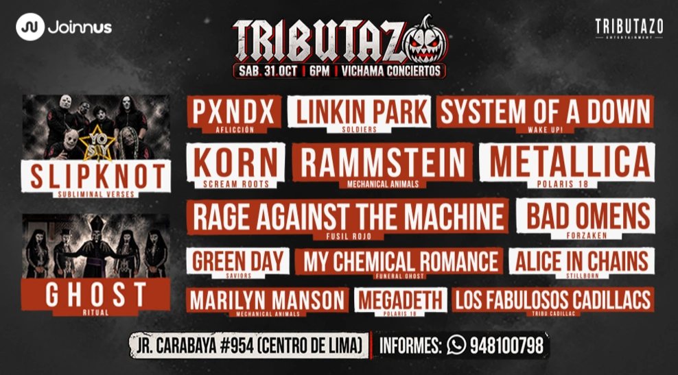 Poster: TRIBUTAZO HALLOWEEN 2026