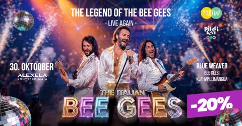 Poster: Bee Gees - Live Again (The Italian Bee Gees), Alexela Kontserdimaja, Oct 30