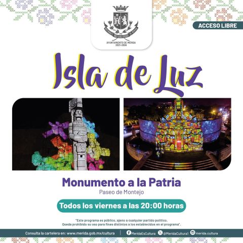 Cartel: Isla de Luz: videomapping en el Monumento a la Patria, Monumento a la Patria, 30 oct