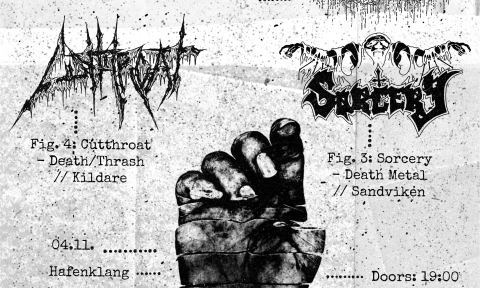Poster: Teratoma + Cutthroat + Sorcery + Cancer Void, Hafenklang, Nov 4