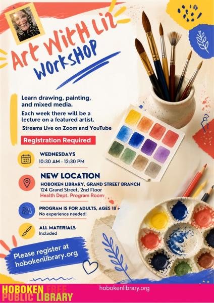 Poster: Art with Liz: Lecture and Workshop