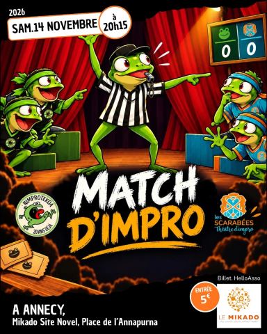 Poster: Match d’Improvisation théâtrale : Les Nimprotekoa vs Les Scarabées de Bonneville, Le Mikado, Nov 14