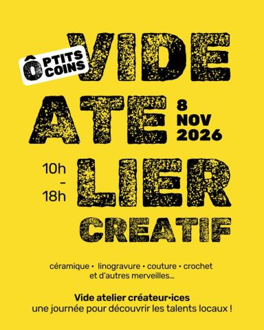 Affiche : Vide atelier créateur·ices, Le 20 mille, 8 nov.