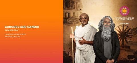 Poster: Gurudev Ane Gandhi, Nita Mukesh Ambani Cultural Centre (NMACC), Oct 31