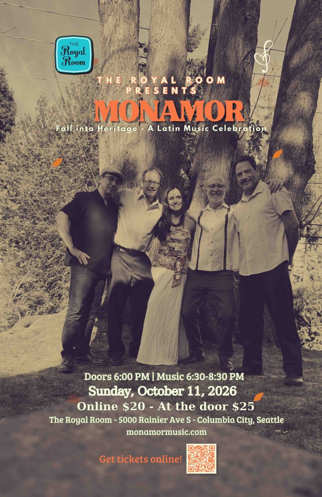 Poster: Monamor Presents: Fall into Heritage — A Latin Music Celebration