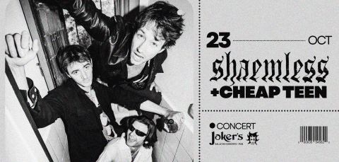 Affiche : SHAEMLESS + CHEAP TEEN | Post-Punk - Old School Noise + Garage Punk - Noise, Joker's Pub, 23 oct.