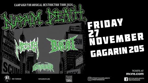 Αφίσα: NAPALM DEATH, Gagarin 205, 27 Νοε