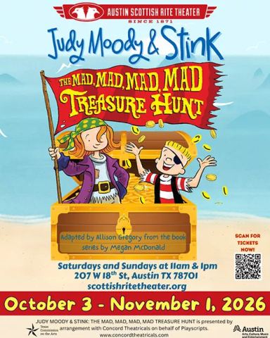 Poster: Judy Moody & Stink: The Mad, Mad, Mad, Mad Treasure Hunt, Scottish Rite Theater, Oct 3