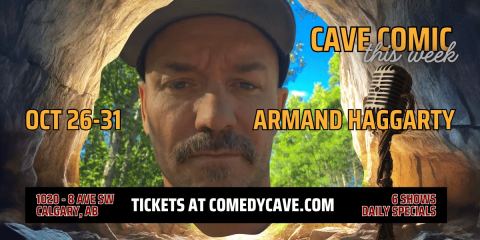 Poster: Armand Haggarty, Comedy Cave, Oct 28