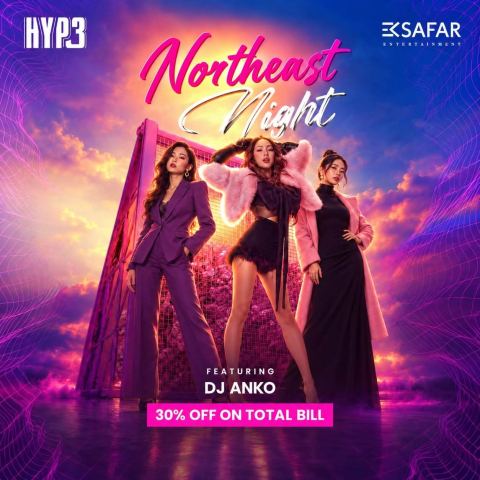 Poster: North East Bollywood Night, HYP3 Nightclub, Nov 2