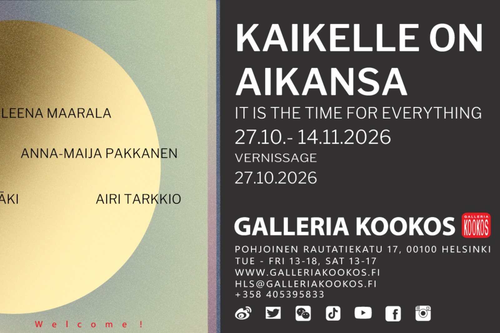 Juliste: Kaikelle on aikansa