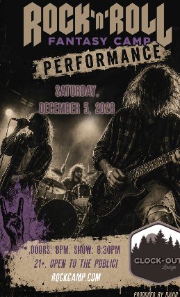 Poster: Rock N Roll Fantasy Camp Performance Plus Allstar Jam- free