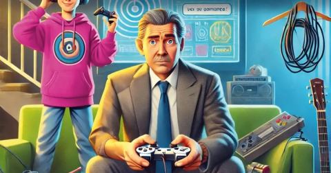 Affiche : Au secours mon père est un geek, Le Bouffon Bleu, 4 nov.