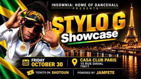 Affiche : Insomnia: Stylo G Showcase, La CASA Club, 30 oct.