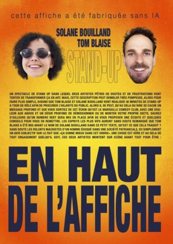 Affiche : Solane Bouilland & Tom Blaise Dans En Haut De L'affiche, Marseille Comedy Club, 23 oct.