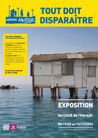 Poster: Exposition photos "TOUT DOIT DISPARAITRE", La Salle du CAUE34, Sep 22