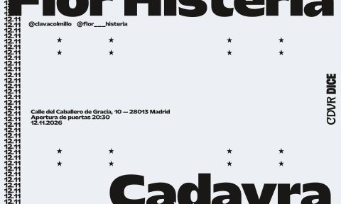 Cartel: Colmillo + Flor Histeria, Cadavra, 12 nov