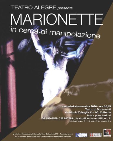 Locandina: MARIONETTE IN CERCA DI MANIPOLAZIONE, Amici Del Teatro Di Documenti, 4 nov