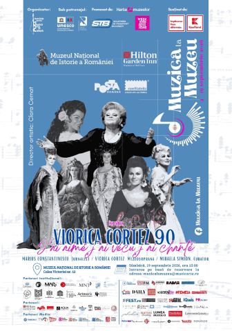 Afiș: Viorica Cortez 90, Muzeul Național de Istorie a României, 19 sept.