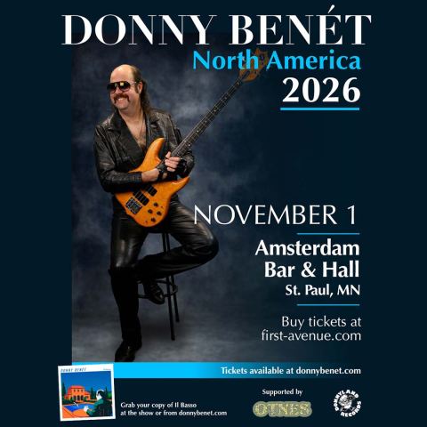 Poster: Donny Benet, Amsterdam Bar & Hall, Nov 1