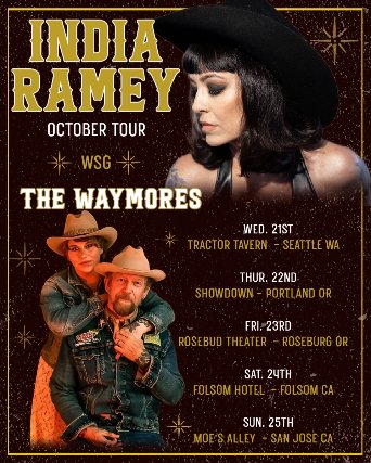 Poster: India Ramey w/ special guests: Brittany Collins, The Waymores
