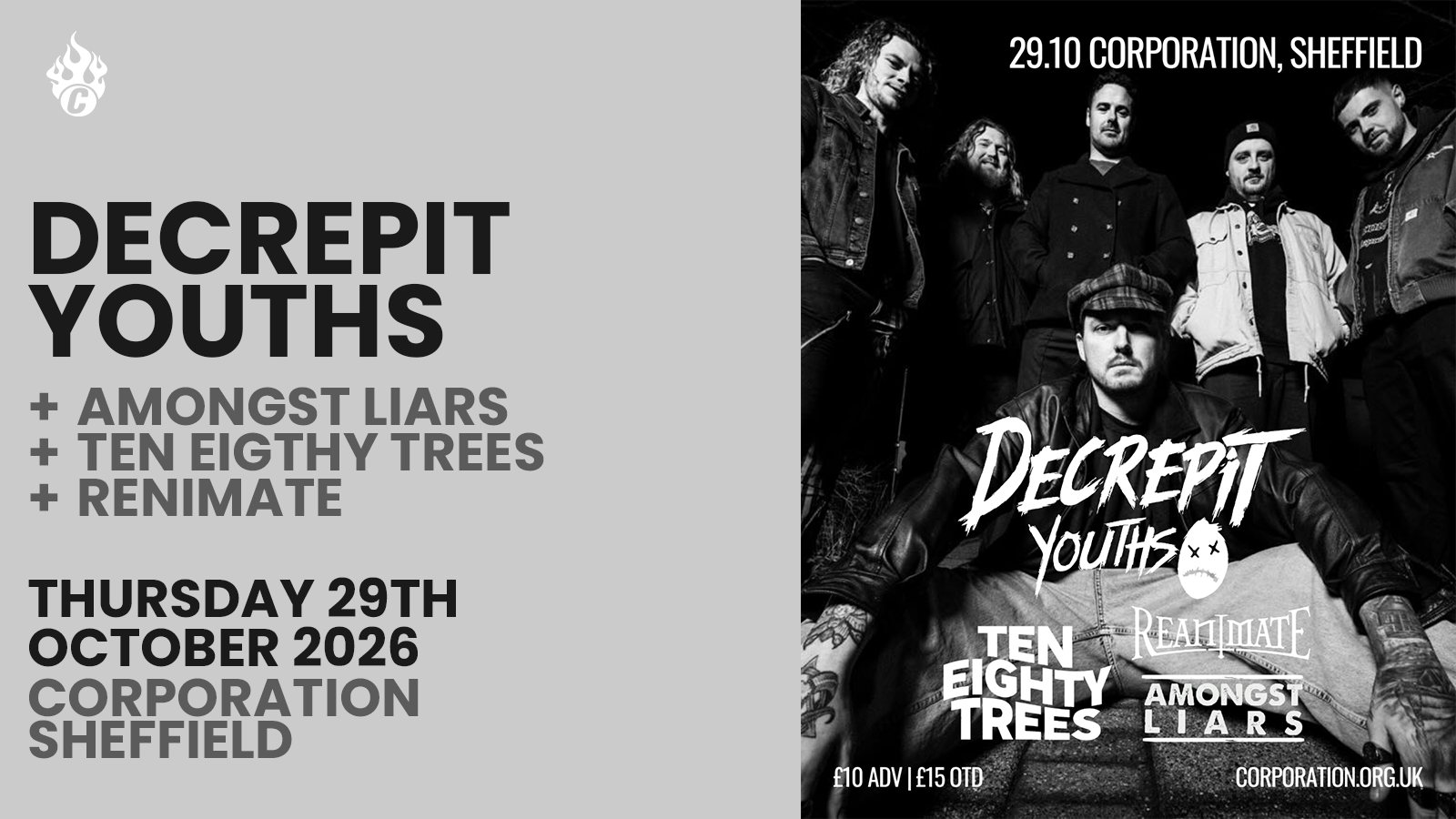 Poster: Decrepit Youth & Amongst Liars
