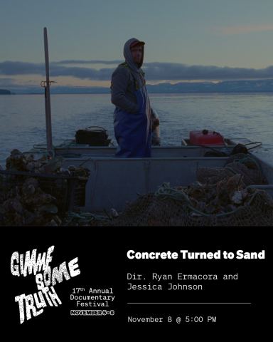 Poster: Concrete Turned to Sand, Dave Barber Cinematheque, Nov 8