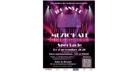 Affiche : 100 ans de Muzic'hall, Le Brassin, 7 nov.